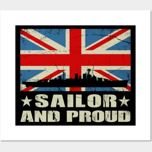 Sailor and Proud British Flag Design Posters and Art